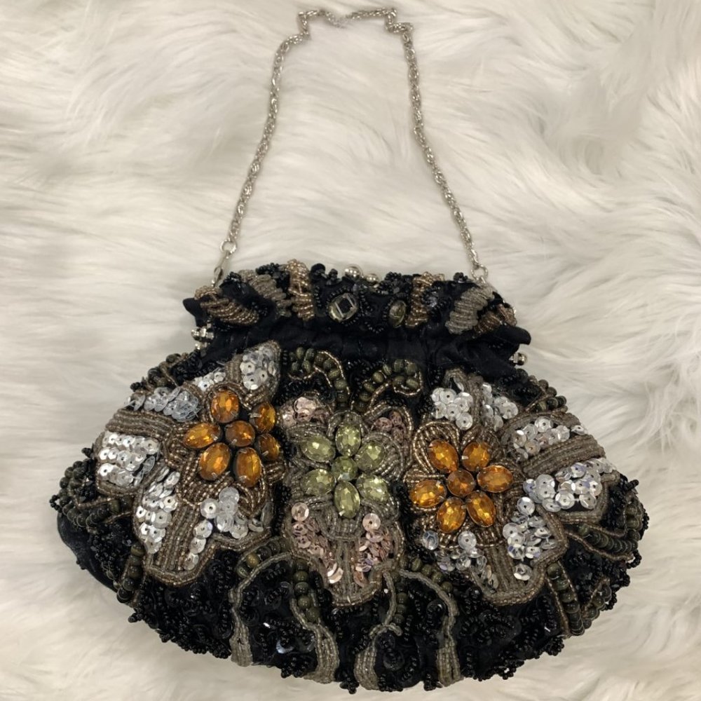 Far Nine Flower Crystal Evening Bag Clutch Purse